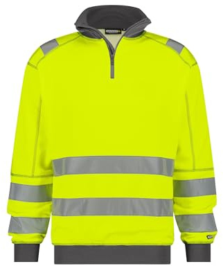 DASSY® Denver Warnschutz Sweatshirt - Größe XL - NEONGELB/ZEMENTGRAU