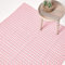 Homescapes Karo-Teppich rosa, Flachweb-Teppich 110x170 cm, Baumwoll Landhaus-Karo, Handwebteppich