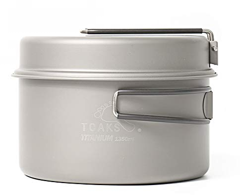 Toaks - Set in titanio composto da padella e pentola da campeggio/escursionismo, 1350ml