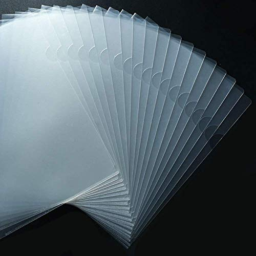 JIKIOU Transparente Dokumentenmappe, L-Typ, A4, Briefgröße, transparent, 30 Stück