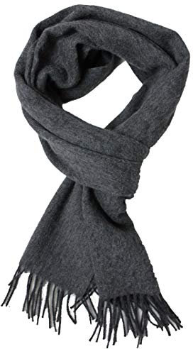 Wollschal Web Schal Winterschal Herrenschal einfarbig 29 x 180 cm anthrazit made in Germany R718