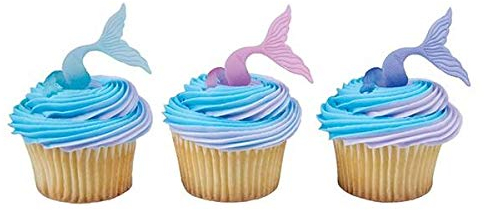 Mermaid Tail Cupcake Wrap Rings - 12 PK