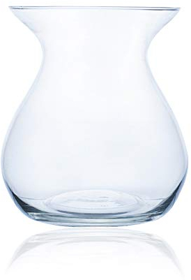 CRISTALICA Glasvase Blumenvase Tischvase Glas bauchig Transparent H 27cm