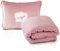 EverSnug Manta de Viaje y Almohada – Premium Suave 2 en 1 Manta de avión con Bolsa Suave, Funda de Almohada para Equipaje de Mano y Clip para Mochila (Rosa Claro)