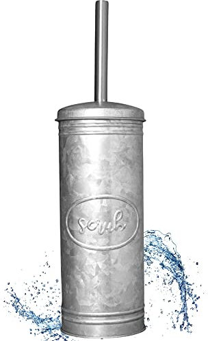 Autumn Alley Brosse de cuvette de Toilette et support, Brosse de Toilette Couverte pour décoration de Salle de Bain de Ferme, Brosse de cuvette de Toilette Rustique avec support, Ensemble de