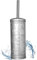 Autumn Alley Toilet Bowl Brush and Holder, Covered Bathroom Toilet Brush for Farmhouse Bathroom Decor, Standing Rustic Toilet Bowl Brush with Holder, Rustic Bathroom Decor Sets, Galvanized, Grey