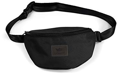Freibeutler Gürteltasche aus robustem Baumwoll Canvas für Alltag, Festival & Sport Hochwertige Hipster Hip Bag Crossbody Tasche Wasserabweisend (Schwarz 2)