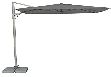 Suncomfort by Glatz Sunflex Parasol carré Gris pierre 300 x 300 cm Armature en aluminium Toile polyester 28 kg