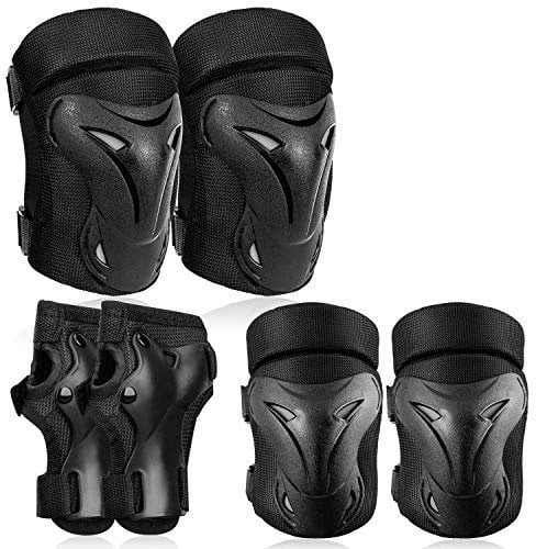 Adult/Kids Knee Pad Elbow Pads Wrist Pads Youth Protective Gear Set for Skateboarding Cycling Skateboard Riding Roller Bike Inline Skating Biking BMX Scooter Skates And Other Outdoor Extreme Sports
