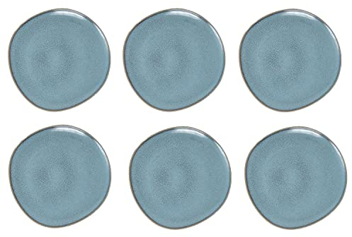 Villeroy & Boch Like. by Lave glacé 6er Set Frühstücksteller türkis blau D. 23cm