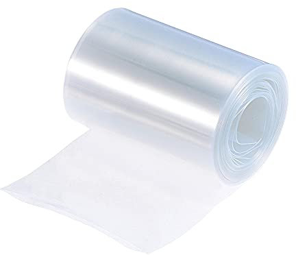 sourcing map Guaina termorestringente in PVC per batteria, 70 mm, piatta, 4 m, trasparente, buon isolamento per pacco batteria