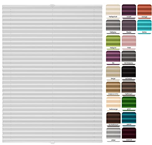 metablo Plissee nach maß Plissee mit Bohren 22 Farben Schalosien Fenster innen Faltrollos für Fenster Sicht- und Sonnenschutz Rollo für Fenster mit Bohren Weiß B: 30-40 cm, H: 101-150 cm