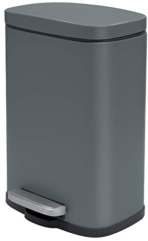 Spirella - Treteimer für die Küche 50L aus Stahl - Geräuschloses Soft-Close, Kontaktlose Öffnung, Leicht zu Reinigender Inneneimer - Farbe Mattgrau