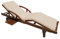 DETEX® Auflage Liege wetterfest UV-beständig Schlaufen Zugband 5cm Dicke Polster Gartenmöbel Sonnenliege Gartenliege 195x55x5cm Zierknöpfe Weiß