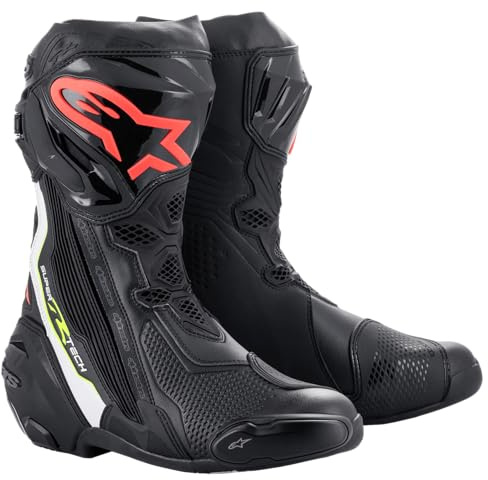 Alpinestars Supertech R Motorradstiefel, schwarz/gelb/rot, 40