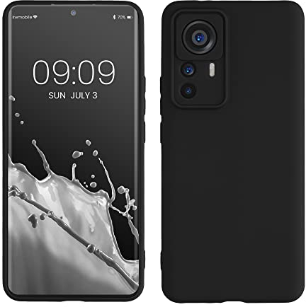 kwmobile Handyhülle kompatibel mit Xiaomi 12T Pro Hülle - Handy Case aus weichem Silikon in Schwarz matt