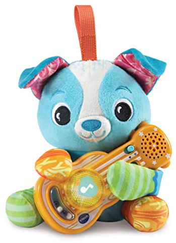 VTech Baby Gitarrenhündchen – Plüschhündchen mit Gitarre und 3 Musikstilen, 3 gesungenen Liedern und 15 Melodien – Für Kinder von 3-36 Monaten