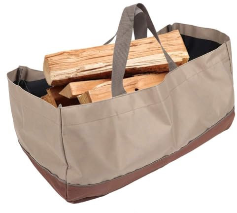 Firewood Carrier Log, Large Canvas Firewood Carrier Log Tote Bag Fireplace Log Carriers Holders Fireplace Wood Storage Bag for Camping