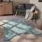 Paco Home Waschbarer Teppich Wohnzimmer Schlafzimmer Kurzflor rutschfest Modern Flauschiger Fellteppich Fell Imitat Kunstfell, Grösse:80x120 cm Fell-Form, Farbe:Türkis