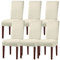 LANSHENG Stuhlhussen 6er Set, Universal Stretch stuhlbezug Stuhlüberzug Esszimmerstühle Bezug, Elastische Moderne Abnehmbar Waschbar Stuhlhussen für Esszimmerstühle, Küche, Hochzeit, Bankett, Beige