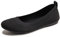 Frank Mully Zapatos planos de ballet para mujer, sin cordones, de punto, de vestir, con puntera redonda, Black, 41.5 EU