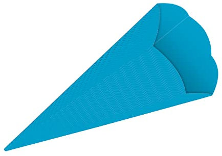 itenga Schultüten Rohling aus Bastelwellpappe 68cm - Schultüten Rohling zum Basteln - 3D Wellpappe (californiablau)