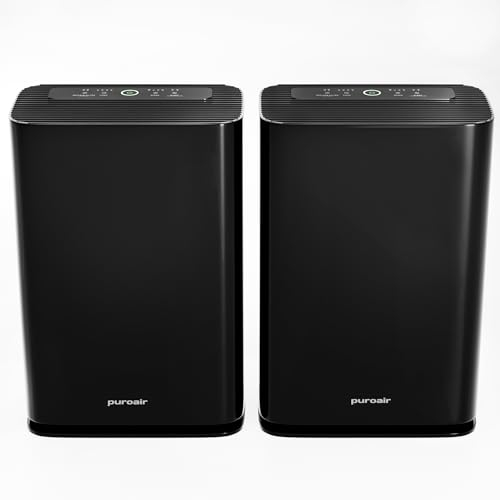 PuroAir 400 Air Purifiers for Allergies - Covers Up To 2145 Sq Ft - Air Purifiers for Large Room - Filters Up To 99.99% of Pet Dander, Smoke, Allergens, Dust, Mold, Odors (2 PACK)