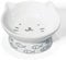 Kaiikai’s Ceramic Raised Feeder Bowl – 13 oz Tilted Elevated Cat Dish with Cute Cat Face, for Small Dogs and Cats