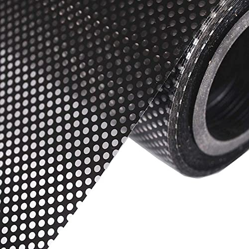 Ssamall One-Way Perforated Black Vinyl Privacy Window Film Adhesive Glass Wrap Roll 45cmx200cm