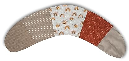 ULLENBOOM ® Stillkissen mit Füllung 170x34 cm Regenbogen (Made in EU) - Stillkissenbezug: 100% Baumwolle (OEKO-TEX ®), Mit Mikroperlen, Schwangerschaftskissen & Seitenschläferkissen