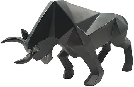 SMRTHMRT Abstrakte geometrische Skulpturen, Tierstatuen, Sammelfiguren, Heimbüro, Tischdekorationen (Black Bull)