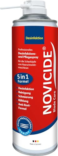 NOVICIDE Blade Care Spray 500 ml – 5-in-1 Pflege für Haarschneidemaschinen & Scheren – desinfiziert, reinigt, schmiert, kühlt & schützt vor Rost – für Barber & Friseure