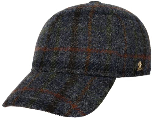 LIERYS Harris Tweed Check Cap - Blaue Kappe (54-55 cm) - Wollcap - Herbst/Winter - Basecap aus Schurwolle - Wasserabweisend & atmungsaktiv - Herren blau XL (60-61 cm)