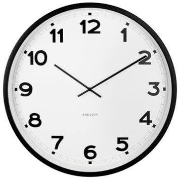 Karlsson Wanduhr New Classic XL - Weiß - Ø80cm - Rund - Eisen - Wanduhr Modern Wohnzimmer - Wanduhren