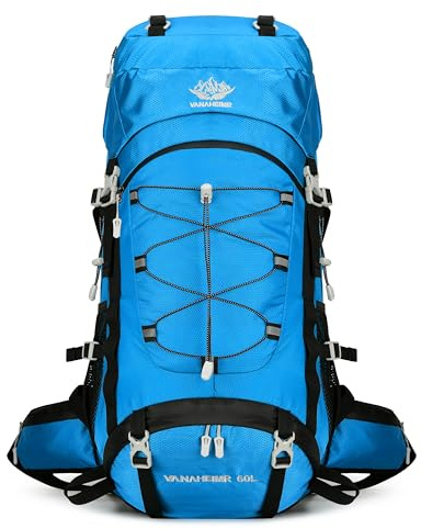 YFREAL 60L wanderrucksack Wander camping rucksack, mit Regenschutz, Kletterrucksack für Damen und Herren, Rucksack wasserdicht, Kletterrucksack für Männer Frauen