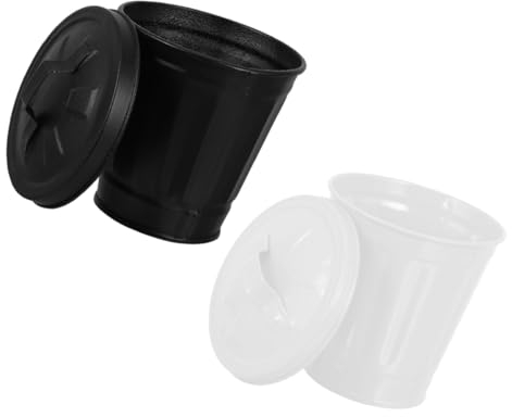 OKUMEYR 2 unids cubo de basura de lata mini cubo para flores papelera papelera de mesa papelera apoyo chapa de hierro escritorio pequeño lindo oficina