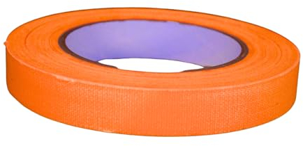UV FLOOR - Gaffer Adhésif Orange Fluo 19mm X 25M - Gaffer Qualité Premium - Accessoire Fluorescent - Fête - Bande Adhésive Décorative -