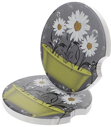 Cabilock 2 Piezas Portavasos Mantel Decorativo Café Posavasos Accesorios De Coche para Mujeres Alfombrilla Coche Posavasos Cerámica Mármol Alfombra Antideslizante