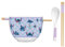Silver Buffalo Disney Lilo and Stitch Scrump Waves Japanese Pattern Ceramic Ramen Noodle Rice Bowl with Chopsticks and Spoon, Microwave Safe, 20 Ounces