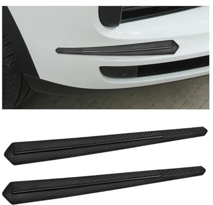 JNNJ 2 Stück Universal-Stoßstangen-Streifen, Auto-Stoßstangenschutzleisten Allgemein Kohlefaser, Auto Ecke Stoßstange Protector Anti-Scratch Strips Aufkleber(Schwarz)