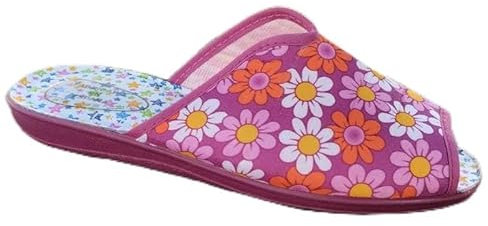 Zapatilla Chinela o Destalonada Plana Estilo pinki Cumbres-2611, Fucsia, 38