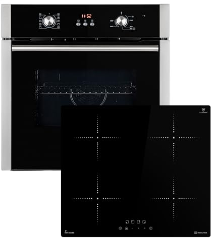 KKT KOLBE Autarkes Herdset | 60cm Einbaubackofen BO8805SS | 59cm Induktionskochfeld IH85900RL | Grill | Heißluft | Automatik-Timer | 2-fach Wärmeschutzverglasung | Kindersicherung | SET8805IH859RL