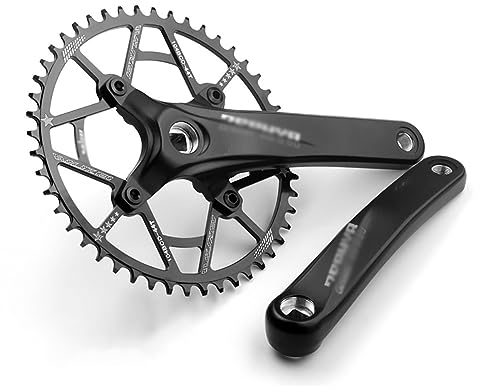 MTB-Kurbelgarnitur, 170 mm/175 mm, Vierkantkegel-Kurbelgarnitur für Fahrräder, 44 Zähne, 46 Zähne, 48 Zähne, 50 Zähne, 52 Zähne, einzelnes Kettenblatt, Aluminiumlegierung, Mountainbike-Kurbel (17