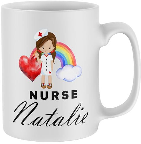 Personalised Nurse Mug Women Custom Nurses Day Rainbow Tea Coffee Cup Nursing