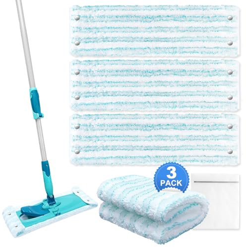 Juego de 3 mopas de repuesto para Leifheit, microfibra para todo tipo de suelos, compatible con Leifheit Clean Twist XL, ideal para azulejos y laminados