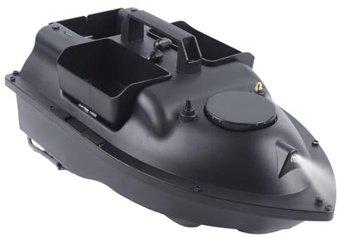 PUDLOR 500M Fernbedienung Fischköderboot, RC Futterboot Köderboot Angelzubehör 2kg Beladung futterboot für Auswerfen von Ködern in Flüssen, Seen oder seichtem Wasser(schwarz)