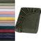 Soifox Jersey Warm Spannbettlaken 90x200cm bis 100x200cm 2er Pack Plüsch Fleece Samtweich Kuschelig Flauschig Cashmere Touch Bettlaken für Boxspringbett Topper Matratze Olivgrün mit Gummizug