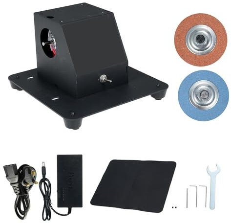 Mini Belt Sander 250W Knife Sharpener Electric Bench Grinder Sanding Machine 7 Adjustable Speed Buffer Polisher with 2Pcs Grinding Wheel for Metal Wood DIY Handcraft Tool & Knife Sharpening
