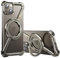 OATSBASF Minimalist Phone Case Compatible with iPhone 15 6.1, 360° Rotation Kickstand Aluminum Metal Frameless Design Bumper Z Case, Protective Shock Grade Shell, Natural Titanium