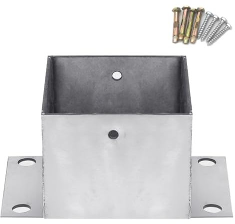 90 100 120 150 MM Post Base, 304 Stainless Steel Flange Anchor Base with Screws Kit Hardware, Heavy Duty Post Holder Bracket for Outdoor Fence/Pergola Fence(150x150x100MM)